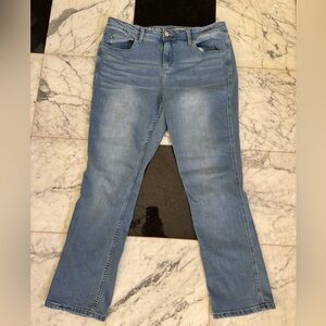 Laurie Felt Silky Soft Easy Skinny Blue Denim Jeans Light Weight Lg Classic